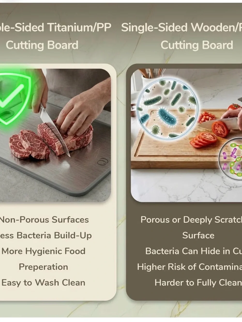 Titanium Cutting Board Double-Sided 2-in-1 (99.9% Titanium 15